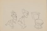 2 LOT Walt Disney Meet The Robinsons Original Book Page Illustration Drawing by Len Smith 561 on Sale