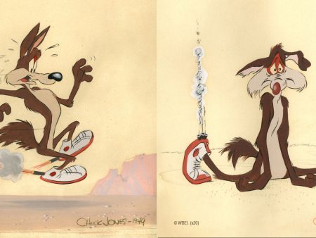 2 LOT Chuck Jones Wile E Coyote Fast-1949 AND Furryous-1949 Prints Warner Bros Limited Edition of 149 Supply