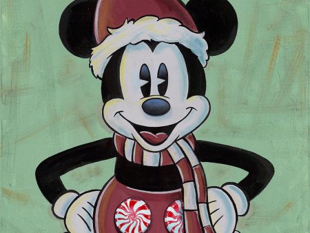 Mickey Mouse Christmas Walt Disney Fine Art Dom Corona Signed Limited Edition of 195 on Canvas  Peppermick  Hot on Sale