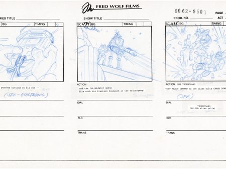 Teenage Mutant Ninja Turtles TMNT Original Production Animation Storyboard 1995 U3-77 Hot on Sale