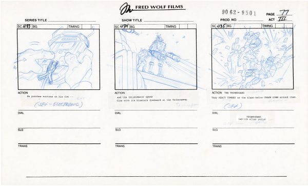 Teenage Mutant Ninja Turtles TMNT Original Production Animation Storyboard 1995 U3-77 Hot on Sale