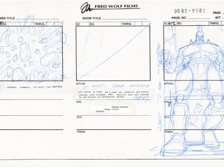 Teenage Mutant Ninja Turtles TMNT Original Production Animation Storyboard 1995 U3-67 Discount