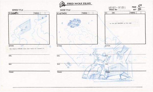 Teenage Mutant Ninja Turtles TMNT Original Production Animation Storyboard 1995 U3-69 For Discount