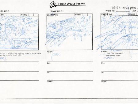 Teenage Mutant Ninja Turtles TMNT Original Production Animation Storyboard 1995 U3-75 For Cheap