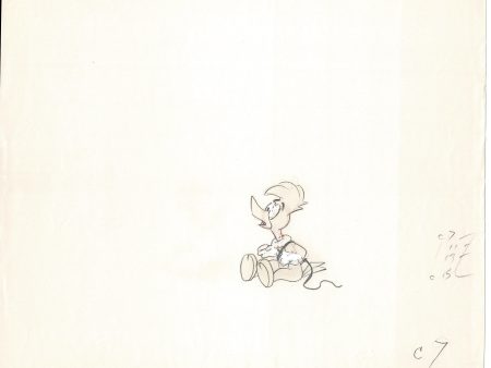 Woody Woodpecker Walter Lantz Full-figure KEY Vintage Production Animation Cel Drawing B013 For Sale