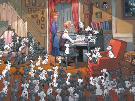 101 Dalmatians Walt Disney Fine Art Rodel Gonzalez Signed Limited Edition of 30 on Canvas  Family Gathering  PREMIERE Edition Online now