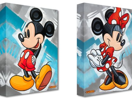 2 Lot: Mickey Mouse and Minnie Mouse Walt Disney Fine Art Trevor Carlton Ltd Ed of 1500 TOC Treasures on Canvas Print  Ahh Geez  For Cheap