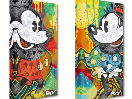 2 LOT Mickey Mouse and Minnie Mouse Walt Disney Fine Art by ARCY Limited Edition of 1500 TOC Treasures on Canvas Print  I ll Be Your  Fashion