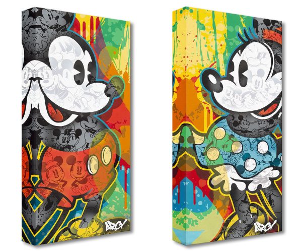 2 LOT Mickey Mouse and Minnie Mouse Walt Disney Fine Art by ARCY Limited Edition of 1500 TOC Treasures on Canvas Print  I ll Be Your  Fashion