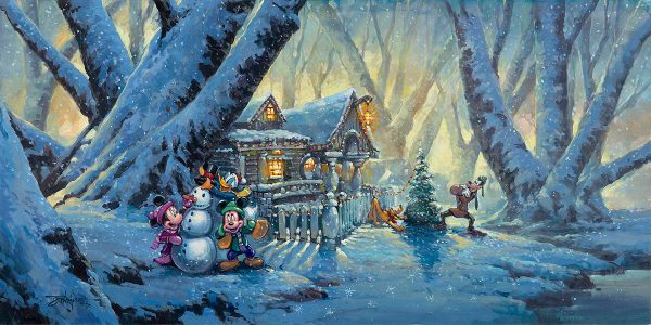 Mickey Mouse Walt Disney Fine Art Rodel Gonzalez Signed Limited Ed of 195 on Canvas  Miracles of Winter  - Choose Your Edition For Cheap