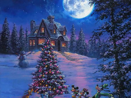 Mickey Mouse Christmas Walt Disney Fine Art Rodel Gonzalez Signed Limited Edition of 95 on Canvas  Winter Lights  PREMIERE Edition Sale