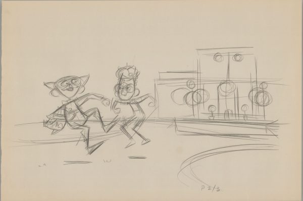 2 LOT Walt Disney Meet The Robinsons Original Book Page Illustration Drawing by Len Smith 564 For Discount