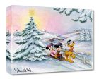 Mickey Mouse Minnie Mouse Christmas Walt Disney Fine Art Michelle St. Laurent Limited Edition of 1500 Treasures on Canvas Print TOC  Winter Sleigh Ride  Online Sale