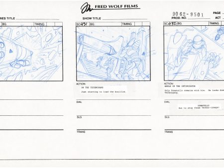 Teenage Mutant Ninja Turtles TMNT Original Production Animation Storyboard 1995 U3-76 Supply