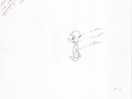 Woody Woodpecker Walter Lantz Full-figure Vintage Production Animation Cel Drawing B004 Supply