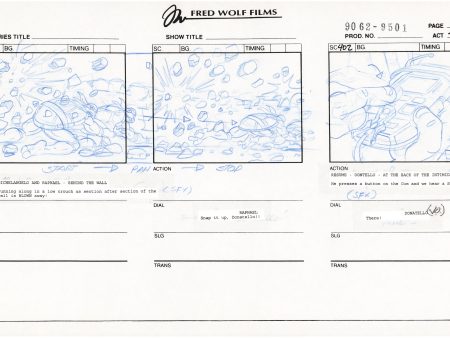 Teenage Mutant Ninja Turtles TMNT Original Production Animation Storyboard 1995 U3-60 Hot on Sale