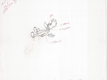 Woody Woodpecker Walter Lantz Full-figure Vintage Production Animation Cel Drawing B011 Online Sale