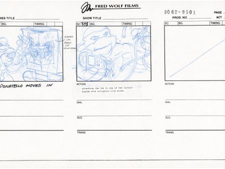 Teenage Mutant Ninja Turtles TMNT Original Production Animation Storyboard 1995 U3-58 For Sale