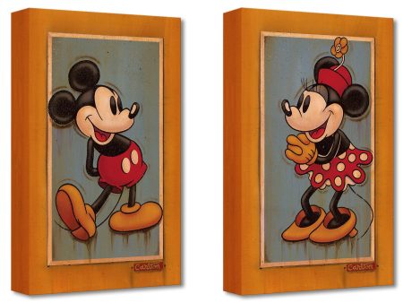 2 LOT: Mickey Mouse & Minnie Mouse Walt Disney Fine Art Trevor Carlton Ltd Ed of 1500 TOC Treasures on Canvas Prints  Vintage  Cheap