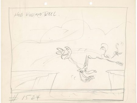 1950s Road Runner Wile E Coyote Looney Tunes Mike Maltese Production Publicity Lobby Card Sketch Warners Brothers from Willie Ito Estate hr Online Sale