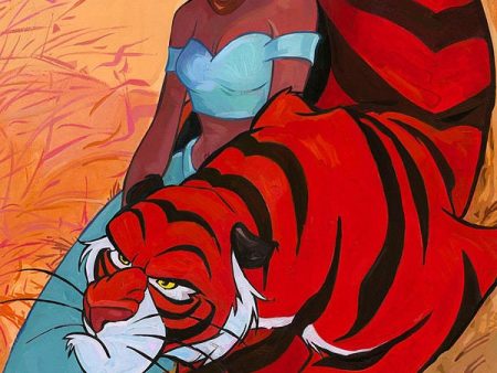 Aladdin with Jasmine and Rajah Walt Disney Fine Art Jim Salvati Signed Limited Edition of 50 on Canvas  Jasmine s Fierce Protector  Discount