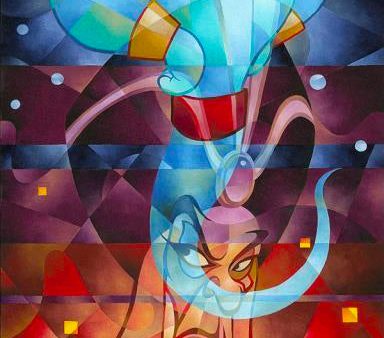 Aladdin The Genie and Jafar Walt Disney Fine Art Tom Matousek Signed Limited Edition of 195 on Canvas  Master of the Lamp  For Discount