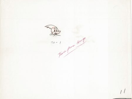 Woody Woodpecker Walter Lantz Vintage Production Animation Cel Drawing B012 Discount