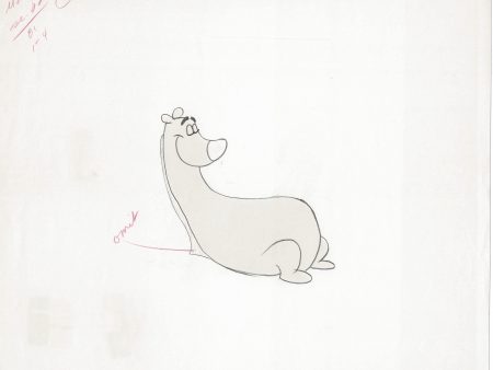 Woody Woodpecker Walter Lantz Full-figure Maxie the Polar Bear Vintage Production Animation Cel Drawing B016 For Sale