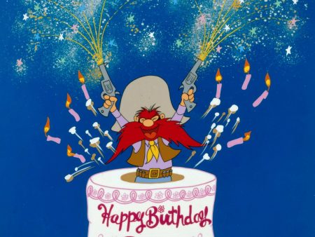 Yosemite Sam Celebration Looney Tunes Warner Brothers Limited Edition Animation Cel of 750 Signed by Friz Freleng For Sale