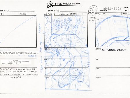 Teenage Mutant Ninja Turtles TMNT Original Production Animation Storyboard 1995 U3-66 For Discount