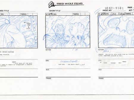 Teenage Mutant Ninja Turtles TMNT Original Production Animation Storyboard 1995 U3-72 Online Sale