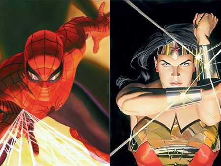 Alex Ross 2 LOT Spider-Man and Wonder Woman SDCC Exclusive Matted Lithographs on Paper - Each a Limited Edition of 250 Online now