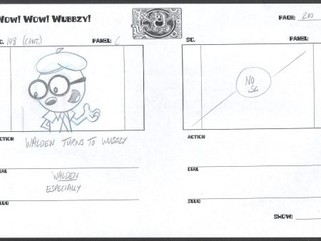 Wow! Wow! Wubbzy! Walden Original Production storyboard NICKELODEON p200 Online Sale