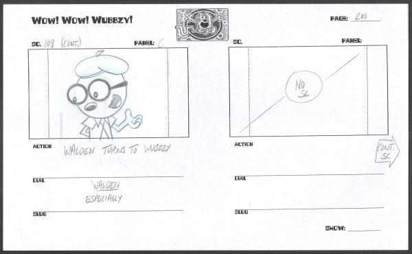 Wow! Wow! Wubbzy! Walden Original Production storyboard NICKELODEON p200 Online Sale