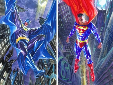 2 LOT Alex Ross Signed DC WB Giclee Ltd Ed Canvas of 20 Artist Proof - you get both Superman Man of Tomorrow n Dark Knight Detective Supply